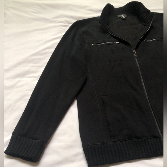 Calvin Klein black zip up sweater jacket XL beautiful condition - Picture 4 of 7